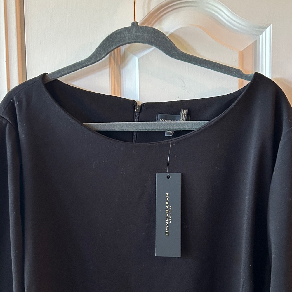 Black Shift Dress with Gold Button Detail - Picture 4 of 4